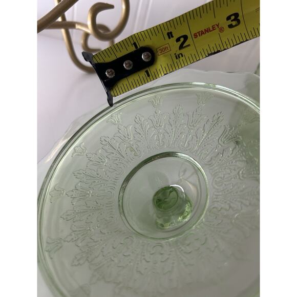 Uranium Glass Cookie Biscuit Jar Anchor Hocking Princess Green Depression Vintag - Picture 6 of 12